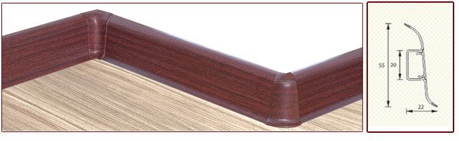 Плинтус "Идеал" пластиковый Комфорт Ясень серый (2500*22*55 мм) — купить в Нягани