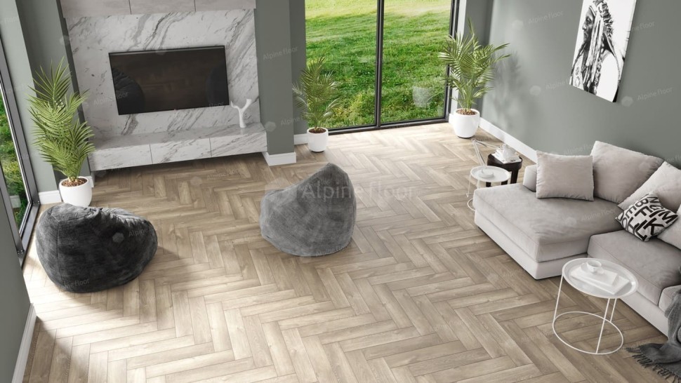 Виниловая плитка "Alpine Floor" Parquet LVT Дуб Натуральный Отбеленный (590*118*2,5 мм) — купить в Нягани
