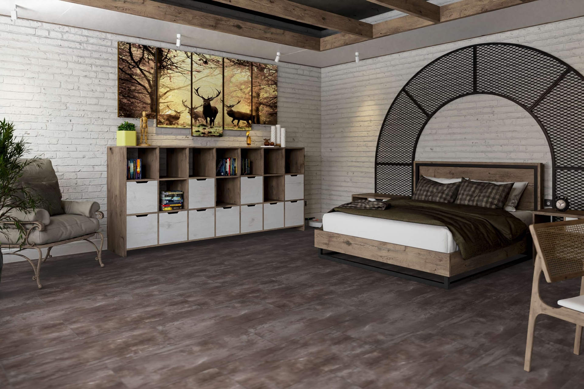 Усовершенствованная кварц-виниловая плитка «Damy Floor» Вайсхорн (912,4*455,2*2,5 мм) — купить в Нягани