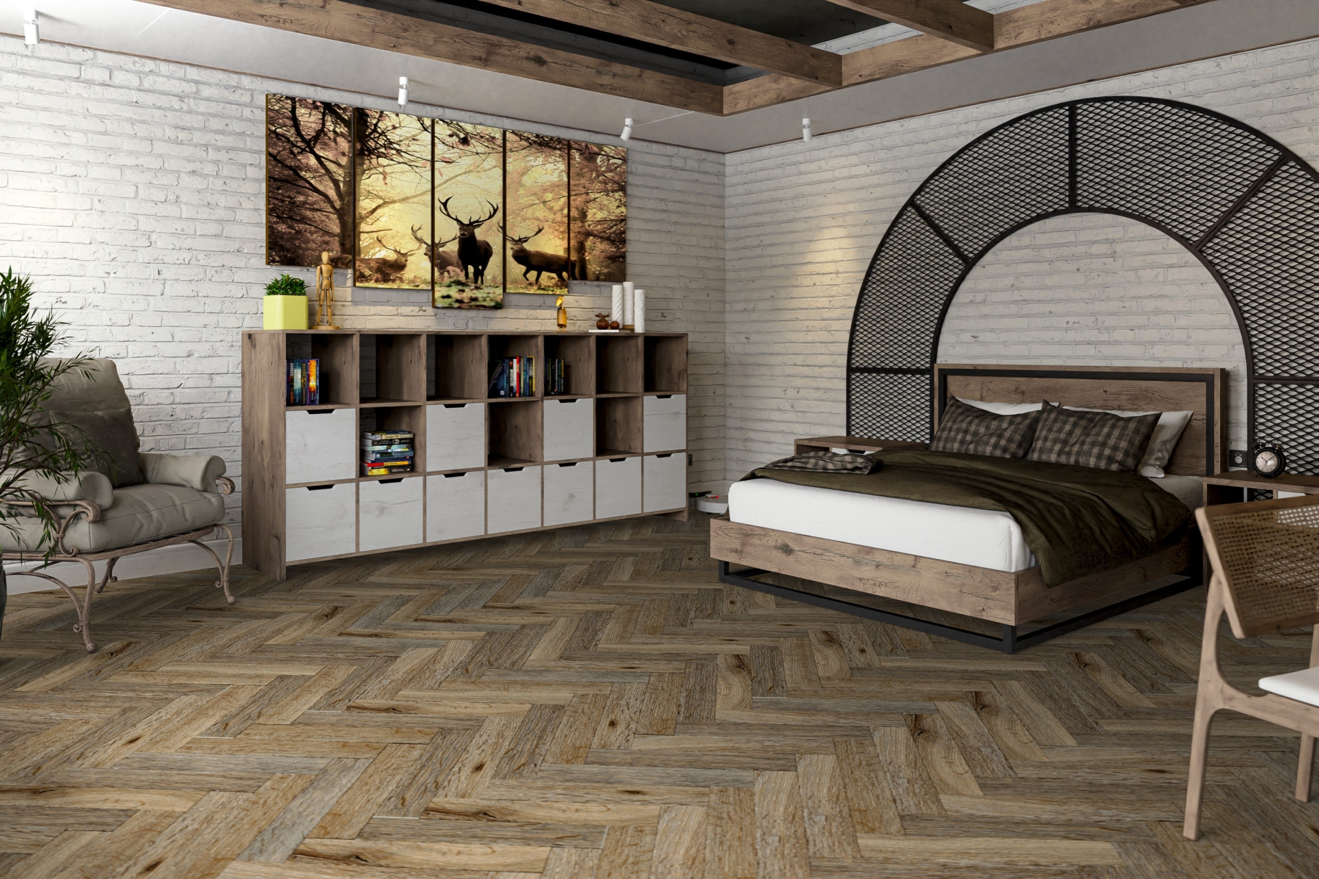 Усовершенствованная кварц-виниловая плитка «Damy Floor» Ковентри (590*118*2,5 мм) — купить в Нягани