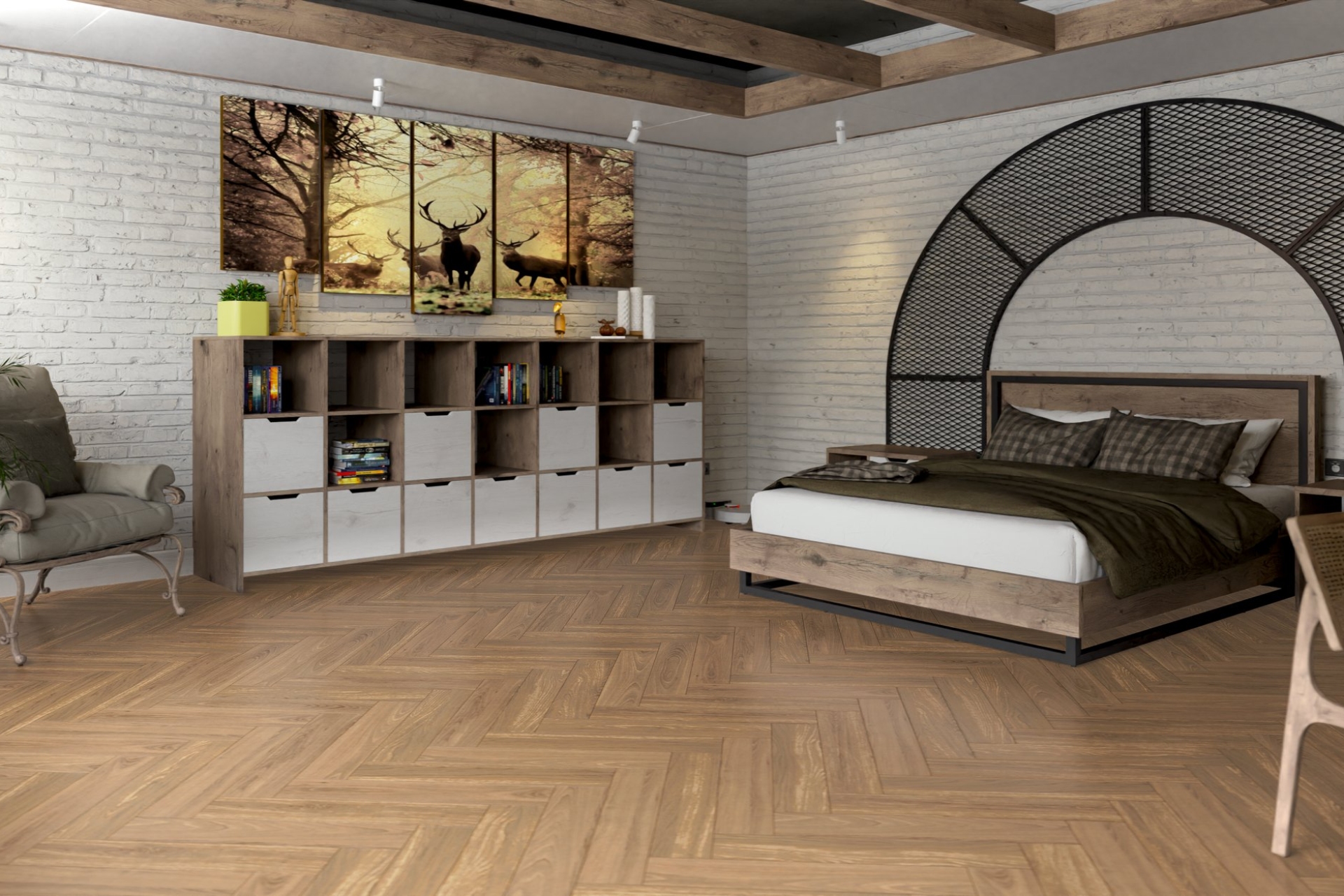 Инженерный паркет «Damy Floor» Натуральный (укладка елочкой) — купить в Нягани