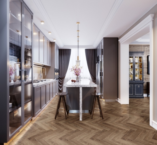 Виниловый ламинат SPC "Cronafloor" Herringbone Дуб Тулуза (640*128*4,5 мм) — купить в Нягани